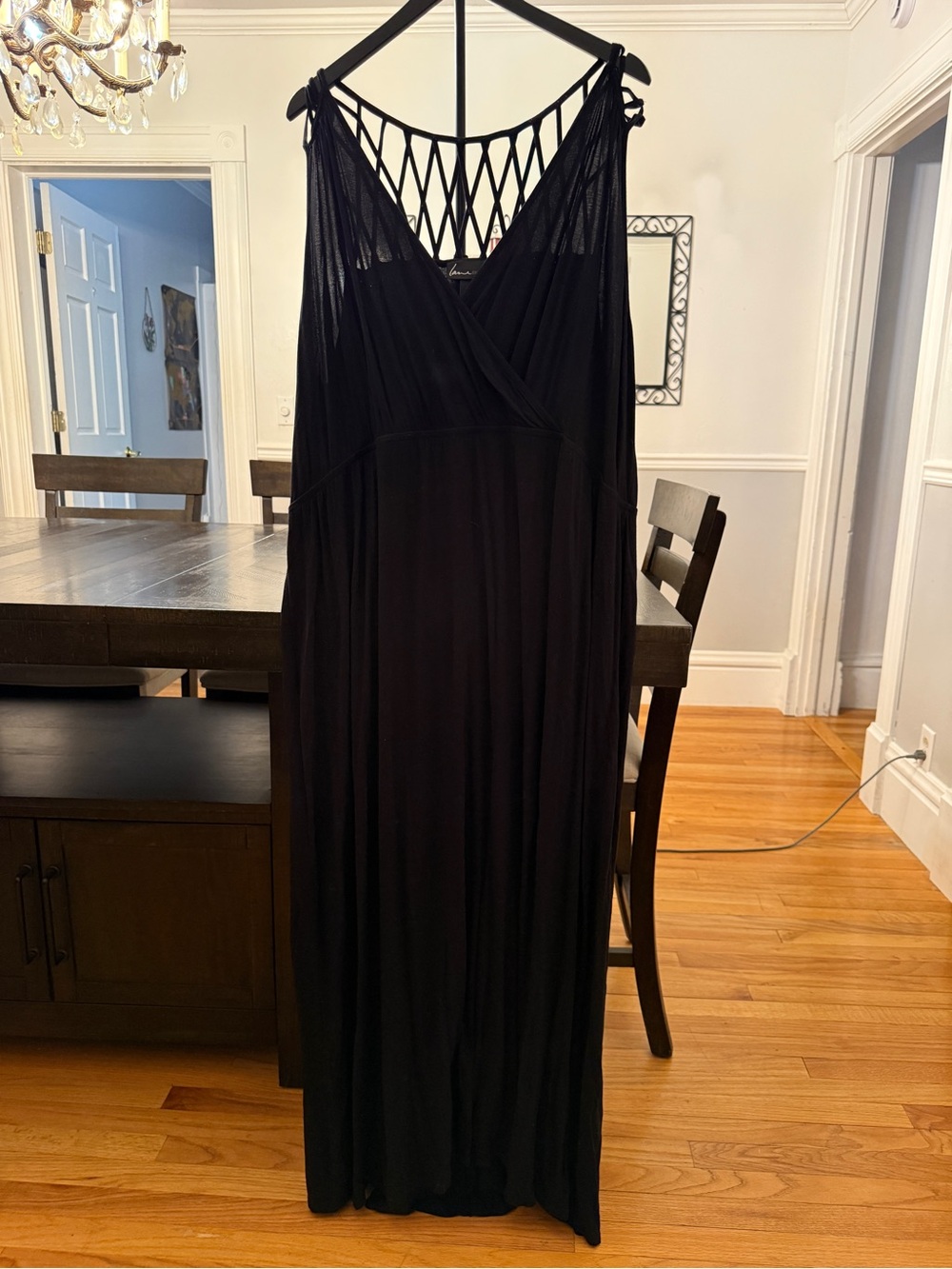 🖤Lane Bryant Black Lattice Back Maxi Dress